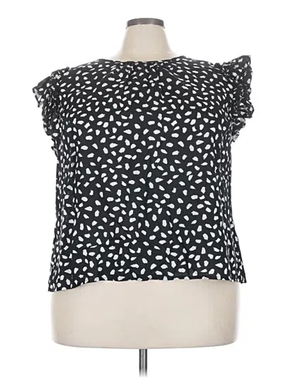 Pre-owned On 34th Short Sleeve Blouse In Black