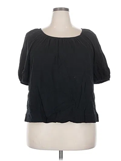Pre-owned On 34th Short Sleeve Blouse In Black