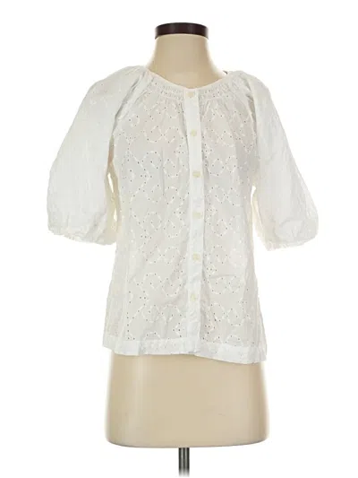 Pre-owned On 34th Short Sleeve Blouse In Ivory
