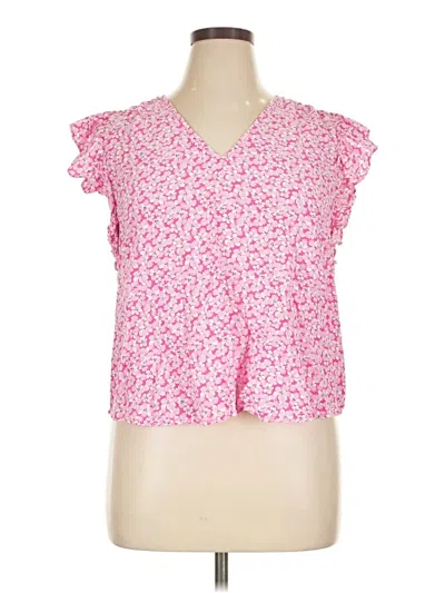 Pre-owned On 34th Short Sleeve Blouse In Pink