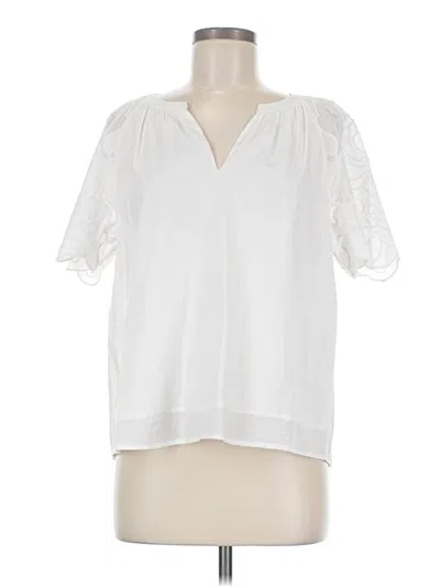 Pre-owned On 34th Short Sleeve Blouse In White