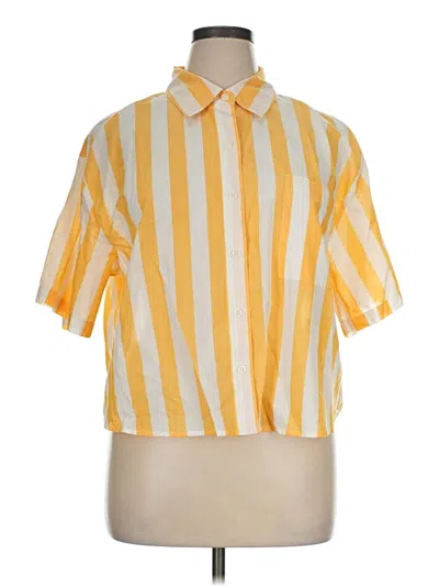 Pre-owned On 34th Short Sleeve Button Down Shirt In Yellow
