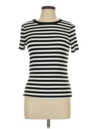 Pre-owned On 34th Short Sleeve Top Black Mock Neckline Tops