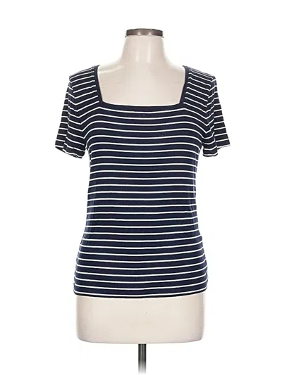 Pre-owned On 34th Short Sleeve Top Blue Scoop Neck Tops