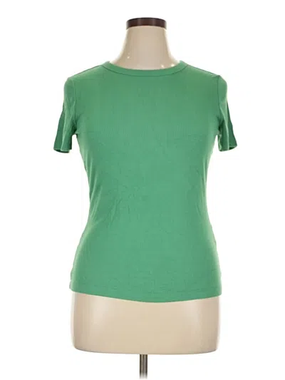 Pre-owned On 34th Short Sleeve Top Green Crew Neck Tops