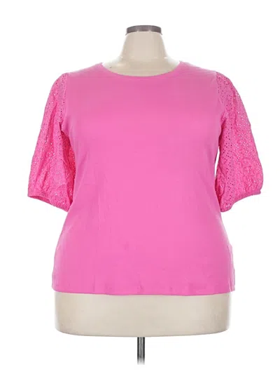 Pre-owned On 34th Short Sleeve Top Pink Boatneck Tops