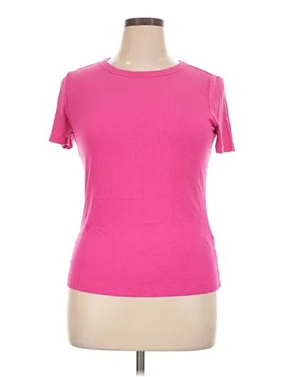 Pre-owned On 34th Short Sleeve Top Pink Scoop Neck Tops