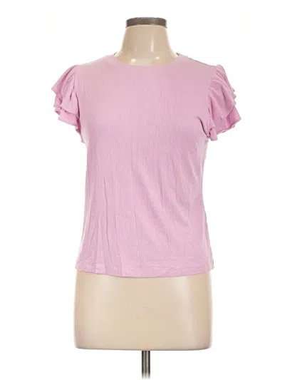 Pre-owned On 34th Short Sleeve Top Pink Sweetheart Neckline Tops