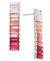 ON 34TH SILVER-TONE BAGUETTE CRYSTAL LINEAR DROP EARRINGS, CREATED FOR MACY'S
