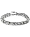 On 34th Silver-tone Crystal Tennis-style Flex Bracelet, Created For Macy's In Silver