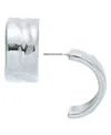 On 34th Silver-tone Curved Metal Sheet C Hoop Earrings, Exclusively At Macy's