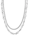On 34th Silver Tone Link Multi-row Necklace, Exclusively At Macy's