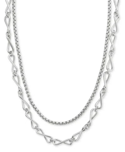 On 34th Silver Tone Link Multi-row Necklace, Exclusively At Macy's