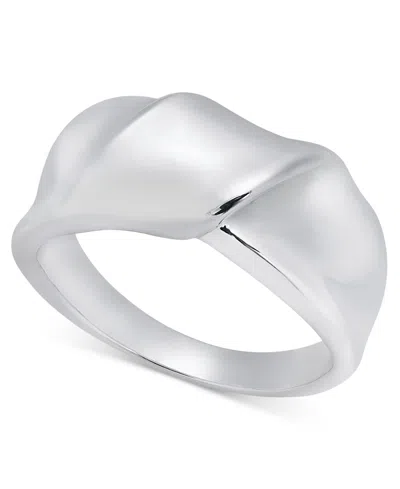 On 34th Silver-tone Sculptural Band Ring, Created For Macy's