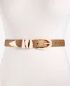 On 34th Skinny Sculptural Buckle Belt, Exclusively At Macy's In Toffee
