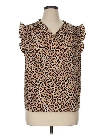 Pre-owned On 34th Sleeveless Blouse In Brown