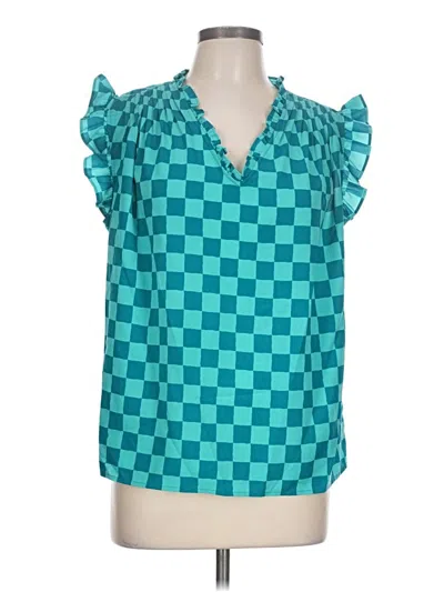 Pre-owned On 34th Sleeveless Blouse In Teal