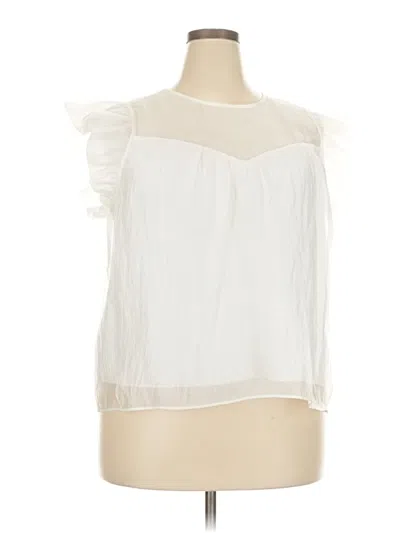 Pre-owned On 34th Sleeveless Blouse In White