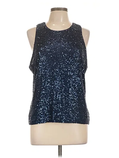 Pre-owned On 34th Sleeveless Top Blue Halter Neckline Tops