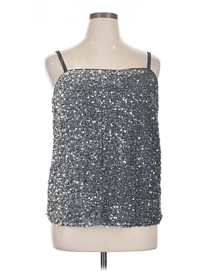 Pre-owned On 34th Sleeveless Top Silver Strapless Neckline Tops