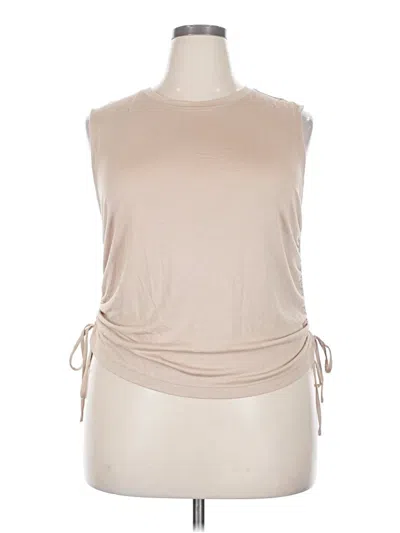 Pre-owned On 34th Sleeveless Top Tan Cowl Neck Tops In Brown