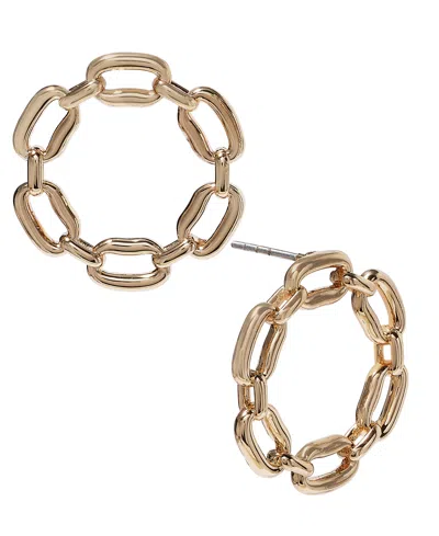 On 34th Small Chain Link Front-facing Hoop Earrings, 0.88", Created For Macy's In Gold