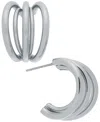 On 34th Small Multi-split C-hoop Earrings, 0.78", Created For Macy's In Silver
