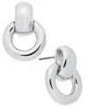 On 34th Small Open Doorknocker Drop Earrings, Created For Macy's In Grey