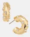 On 34th Small Pave Chubby Hoop Earrings, 0.8", Macy's Exclusive In Gold