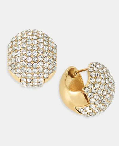 On 34th Small Pave Huggie Hoop Earrings, Macy's Exclusive In Gold