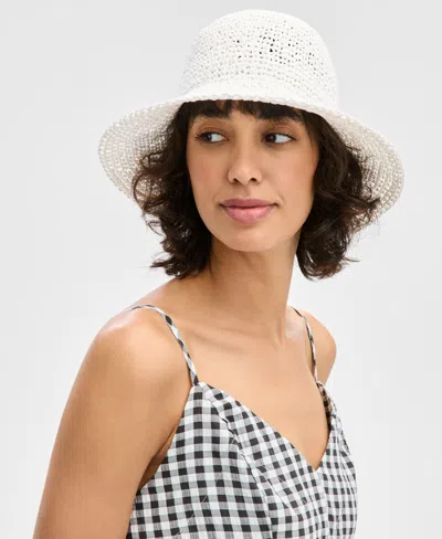 On 34th Solid Crochet Bucket Hat, Exclusively At Macy's In White