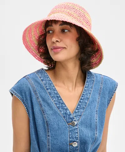 On 34th Space-dye Crochet Bucket Hat, Exclusively At Macy's In Pink