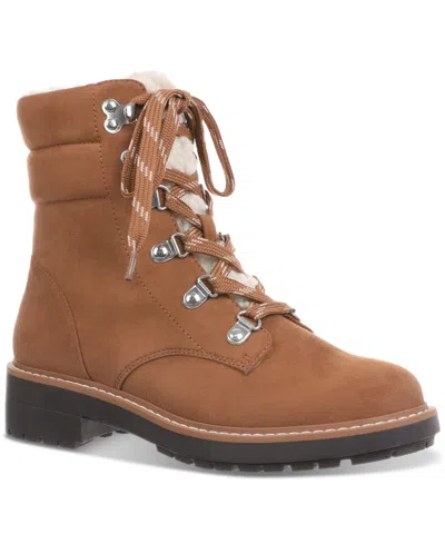 On 34th Women's Tandi Lace-up Booties, Created For Macy's In Brown Micro