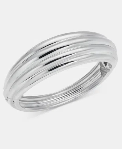 On 34th Textured Bangle Bracelet, Macy's Exclusive In Silver