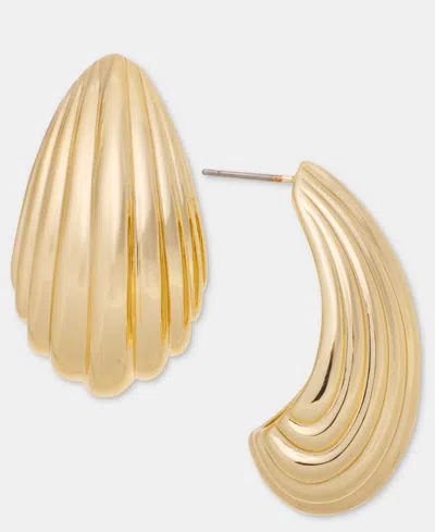 On 34th Textured J-hoop Earrings, Macy's Exclusive In Gold