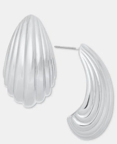 On 34th Textured J-hoop Earrings, Macy's Exclusive In Pattern