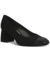 On 34th Tilly2f Womens Glitter Manmade Block Heels In Black Micro,black