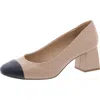 On 34th Tillyy Womens Toe Cap Faux Leather Block Heels In Multi
