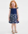 On 34th Toddler Girls Mommy & Me Cotton Eyelet Smocked Flutter-sleeve Dress, Exclusively At Macy's In Blazing Navy