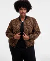 On 34th Trendy Plus Leopard-print Bomber Jacket, Macy's Exclusive