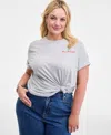 On 34th Trendy Plus Logo Short-sleeve Crewneck Tee, Macy's Exclusive In Gray