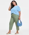 On 34th Trendy Plus Size Barrel-leg Utility Pants, Exclusively At Macy's