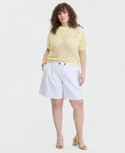 On 34th Trendy Plus Size Bermuda Shorts, Macy's Exclusive In Blue