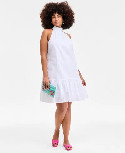 On 34th Trendy Plus Size Bow-back Tiered Mini Dress, Exclusively At Macy's