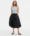ON 34TH TRENDY PLUS SIZE BUBBLE-HEM MIDI SKIRT, EXCLUSIVELY AT MACY'S