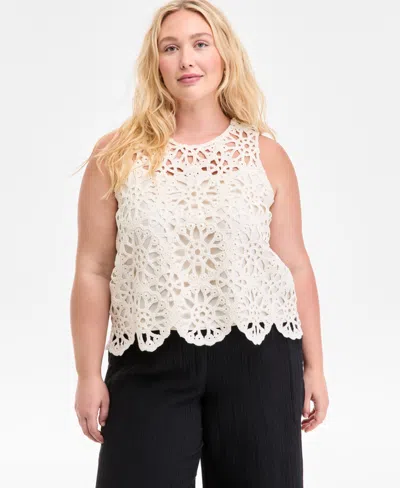 On 34th Trendy Plus Size Crochet Scalloped Tank Top, Exclusively At Macy's