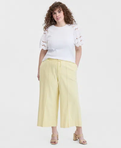 On 34th Trendy Plus Size Cropped Wide-leg Pants, Macy's Exclusive