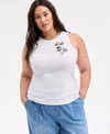 On 34th Trendy Plus Size Embellished Crewneck Sleeveless Top, Exclusively At Macy's