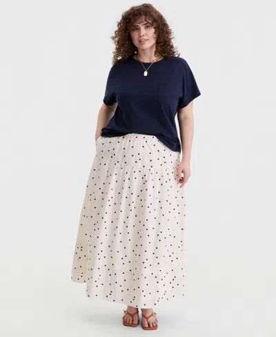 On 34th Trendy Plus Size Everyday Pocket T-shirt, Macy's Exclusive In Blue