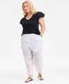 On 34th Trendy Plus Size Eyelet Jogger Pants, Exclusively At Macy's